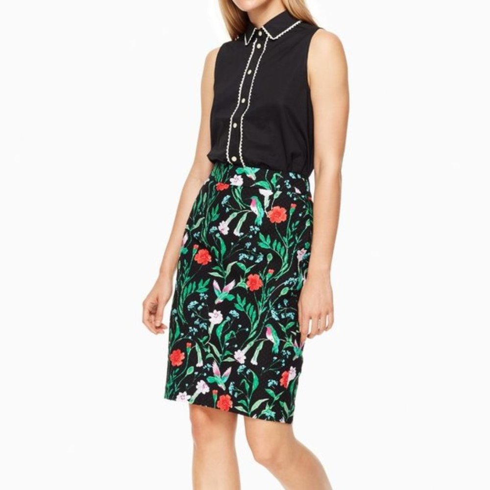 Kate Spade JARDIN TILE JACQUARD PENCIL SKIRT  0